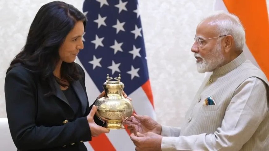 पीएम मोदी ने तुलसी गबार्ड को भेंट किया महाकुंभ का पवित्र जल, बदले में मिली तुलसी की माला